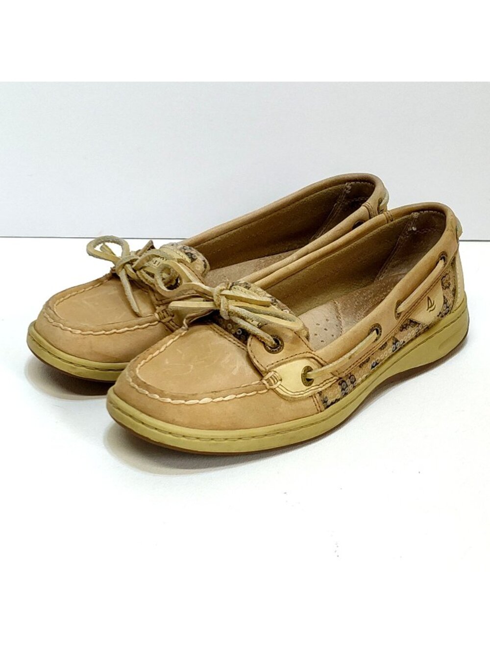 Sperry Top-Sider Angelfish 5.5M Boat Shoes Loafers Leather Upper Leopard Print
